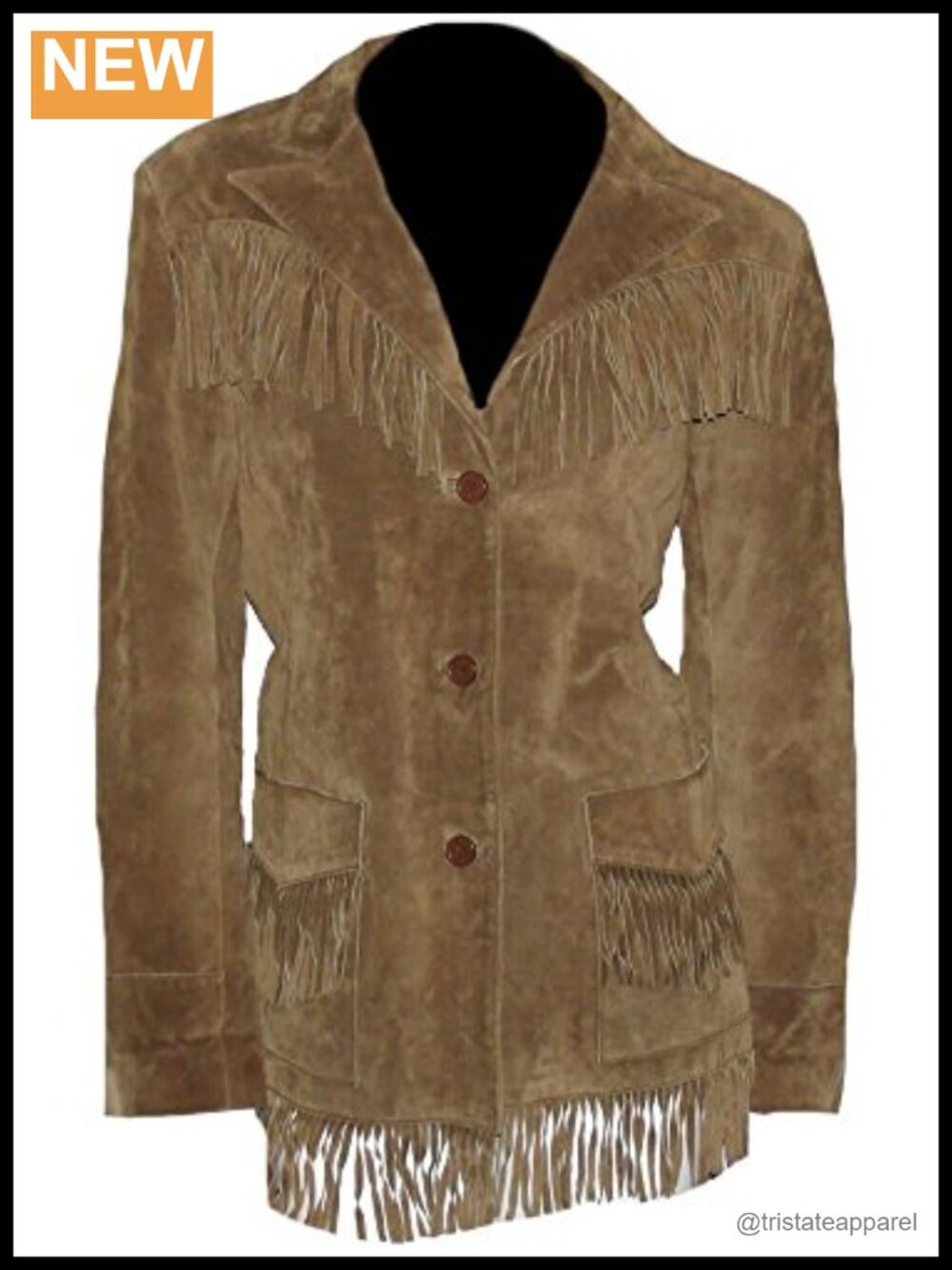 Cowgirl Suede Leather Fringed Coat Overcoat